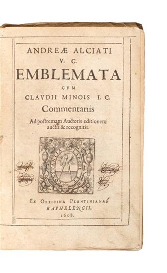 EMBLEM LITERATURE  ALCIATI, ANDREA. Emblemata. 1608